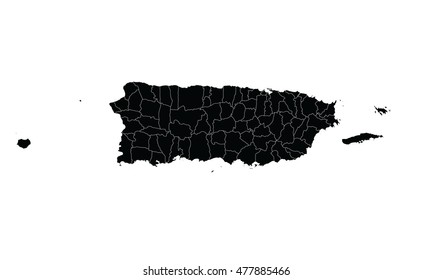 Puerto Rico map black