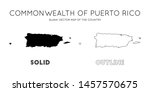Puerto Rico map. Blank vector map of the Country. Borders of Puerto Rico for your infographic. Vector illustration.