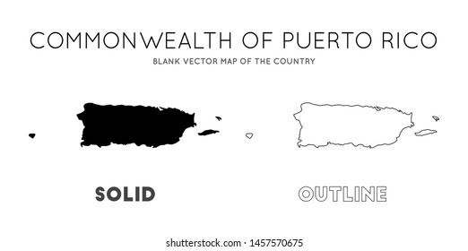 Puerto Rico map. Blank vector map of the Country. Borders of Puerto Rico for your infographic. Vector illustration.