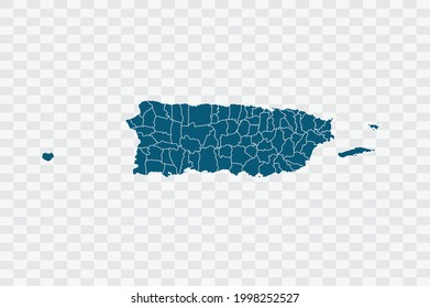 Puerto Rico Map blue Color on Backgound png