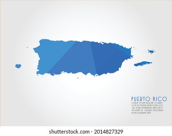 Puerto Rico map. blue Color on white background polygonal