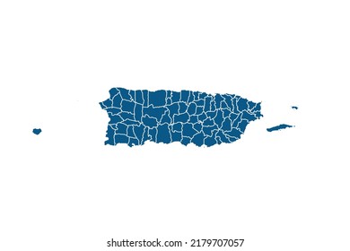 Puerto Rico Map Blue Color On Stock Vector (Royalty Free) 2179707057 ...