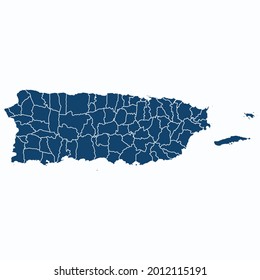Puerto Rico Karte Farbe Vektorgrafik modern. Silhouette-Karte. auf weißem Hintergrund. 