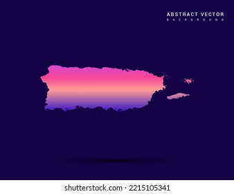 Puerto Rico Karte von Farbverlauf-Stil Vektorgrafik.