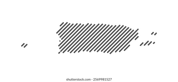 Puerto Rico - Map of the country formed by lines. Vector Illustration.