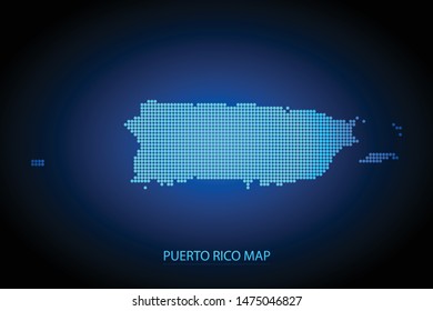 Puerto Rico map dotted style. Vector illustration isolated. Map of North America. Symbol for your web site design map logo, app, ui, Travel vector eps10, concept Illustration.