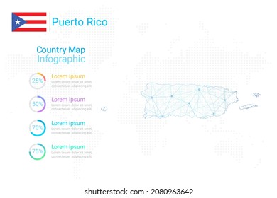 Puerto Rico map with elements of infographics template. Vector eps10.