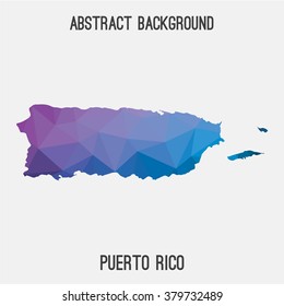 Puerto Rico map in geometric polygonal style.Abstract tessellation,modern design background. Vector illustration EPS8