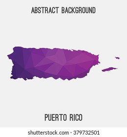 Puerto Rico map in geometric polygonal style.Abstract tessellation,modern design background. Vector illustration EPS8