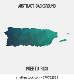 Puerto Rico map in geometric polygonal style.Abstract tessellation,modern design background. Vector illustration EPS8
