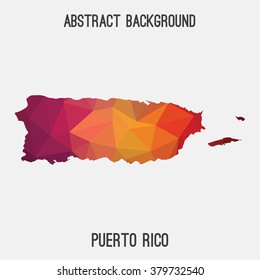 Puerto Rico map in geometric polygonal style.Abstract tessellation,modern design background. Vector illustration EPS8