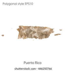 Puerto Rico map in geometric polygonal style.Abstract gems triangle,modern design background. Vector illustration EPS10