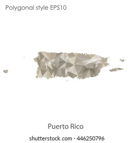 Puerto Rico map in geometric polygonal style.Abstract gems triangle,modern design background. Vector illustration EPS10