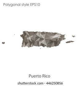 Puerto Rico map in geometric polygonal style.Abstract gems triangle,modern design background. Vector illustration EPS10