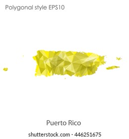 Puerto Rico map in geometric polygonal style.Abstract gems triangle,modern design background. Vector illustration EPS10