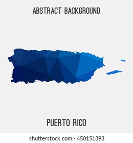 Puerto Rico map in geometric polygonal,mosaic style.Abstract tessellation,modern design background,low poly. Vector illustration.