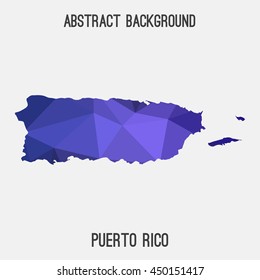 Puerto Rico map in geometric polygonal,mosaic style.Abstract tessellation,modern design background,low poly. Vector illustration.