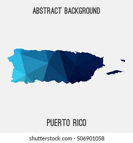 Puerto Rico map in geometric polygonal,mosaic style.Abstract tessellation,modern design background,low poly. Vector illustration.