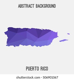 Puerto Rico map in geometric polygonal,mosaic style.Abstract tessellation,modern design background,low poly. Vector illustration.