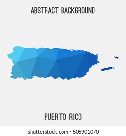 Puerto Rico map in geometric polygonal,mosaic style.Abstract tessellation,modern design background,low poly. Vector illustration.