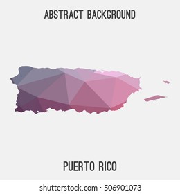 Puerto Rico map in geometric polygonal,mosaic style.Abstract tessellation,modern design background,low poly. Vector illustration.