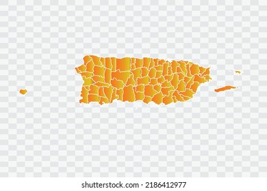 Puerto Rico Map Gold Dust Color on White Backgound png