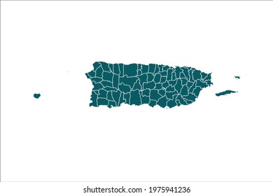 Puerto Rico Map Green Color On Stock Vector (Royalty Free) 1975941236 ...