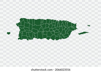 Puerto Rico Map Green Color On Png Backgound