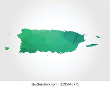 Puerto Rico Map Green