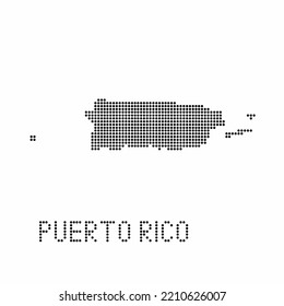 Puerto Rico map with grunge texture in dot style. Abstract vector illustration of a country map with halftone effect for infographic.