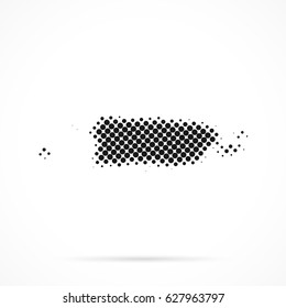 Puerto Rico map in halftone. Dotted illustration isolated on a white background.
Vector illustration.