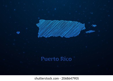 Puerto Rico map hand