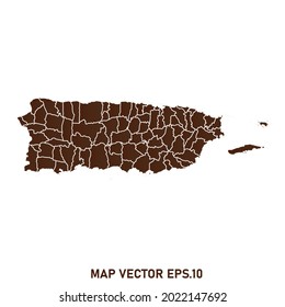 Puerto Rico map High Detailed on white background. Abstract design vector illustration eps 10