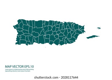 Puerto Rico map High Detailed on white background. Abstract design vector illustration eps 10