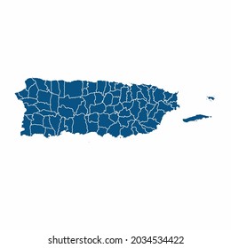 Puerto Rico map High Detailed on white background. Abstract design vector illustration eps 10