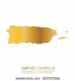 Puerto Rico map High Detailed on white background. gold gradient color. Abstract design vector illustration eps 10