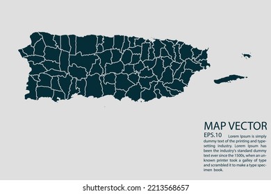 Puerto Rico map High Detailed on white background. Abstract design vector illustration eps 10