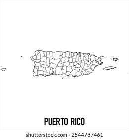 puerto rico map icon isolated on white background. Outline map. Simple line icon. Vector illustration