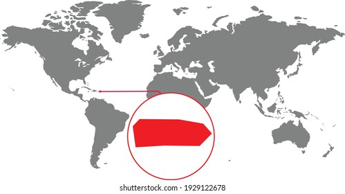 
Puerto Rico map. Isolated world map. Isolated on white background. Vector illustration.