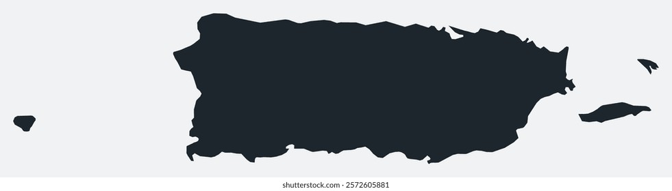 Puerto Rico map. Just a simple border map. Shape of the country. Flat blank Puerto Rico outline. Vector boundary illustration.