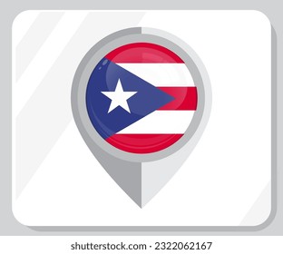 Puerto Rico Map Location Flag Icon