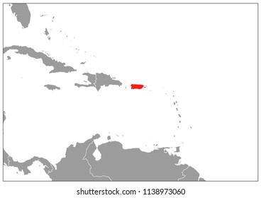 Puerto Rico map on gray base 