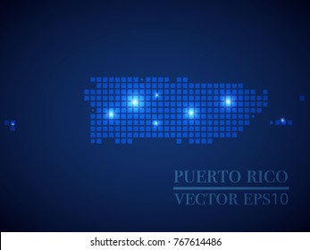 Puerto Rico map page symbol for your web site design Puerto Rico map logo, app, UI. Wire frame 3D mesh polygonal network line, design sphere, dot and structure.
