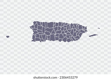 Puerto Rico Map pewter Color on White Background quality files Png