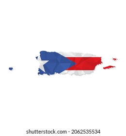 Puerto Rico Karte im polygonalen Stil auf weißem Hintergrund. Vektorgrafik eps10.