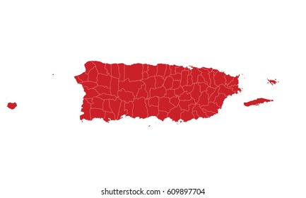 Puerto Rico map red