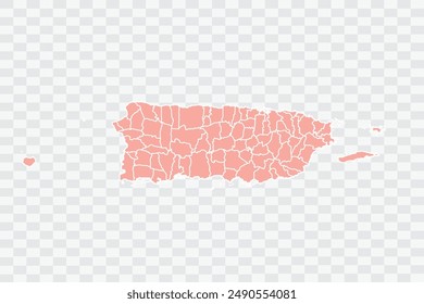 Puerto Rico Mapa salmón Color Archivos de calidad de fondo png