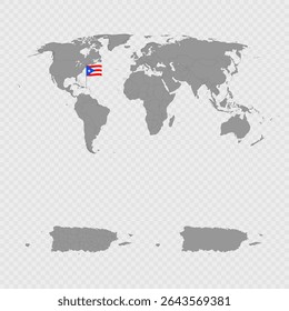 Puerto Rico Map Set with World Location.