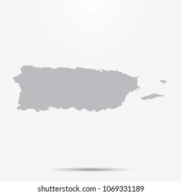 Puerto Rico map with shadow