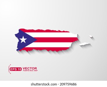 Puerto Rico map with shadow effect